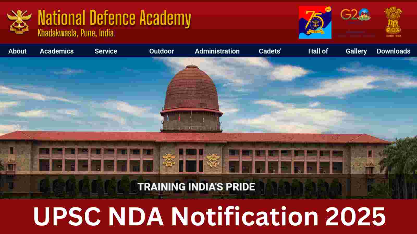 UPSC NDA Notification 2025